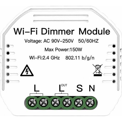90-250V Wi-Fi-Dimmer mit intelligentem Schalter, Sprachsteuerung per App, Timerfunktion und Mini-Größe. (1/5)