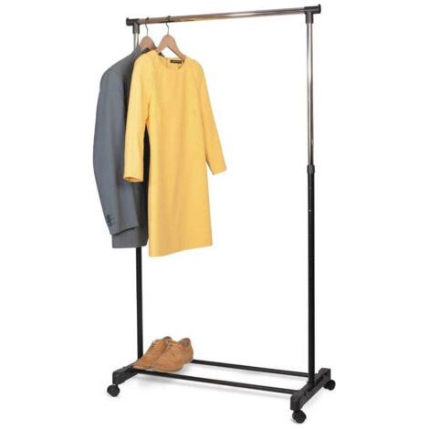 Porte-vêtements En Métal Hauteur Réglable Avec étagère Roues Chambre à Coucher