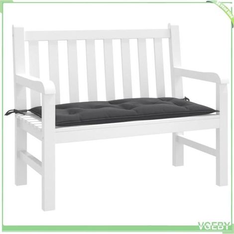 Coussin de banc de jardin - FAFEISY - uni - anthracite mélangé - 100x50x7 cm - Rembourrage fibres creuses (1/5)