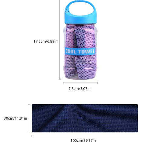 Serviette rafraîchissante en bouteille de soie glacée, serviette rafraîchissante 3D bicolore (1/5)