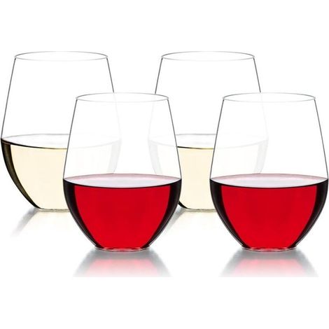 Verres à vin en plastique Tritan incassable 470 ml verre à boire pour camping party, gobelet en plastique sans BPA lot de 4-Fei Yu (1/5)