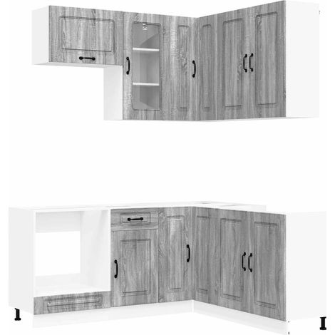 Kitchen Unit KALMAR 8 pcs Grey Sonoma Engineered Wood vidaXL (1/5)