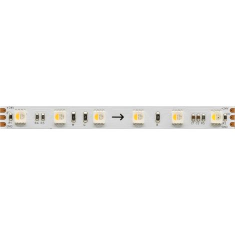 Bande LED RGB+3000K Fine SPI-3 de 5 mètres, 11 W/m, 24 V, IP20, avec contrôle pixel par pixel et haute densité de 60 LED/m - Beneito & Faure (1/2)