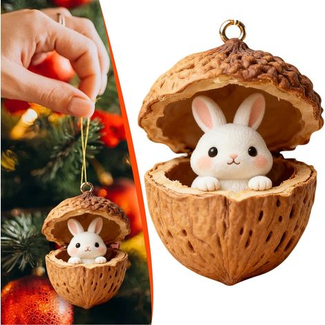 Guirlande De Décoration En Forme De Gland - Pendentif Animal Forestier Pour Arbre De Noël - Ornement Boisée Pour Intérieur Et Extérieur - Lot De 6