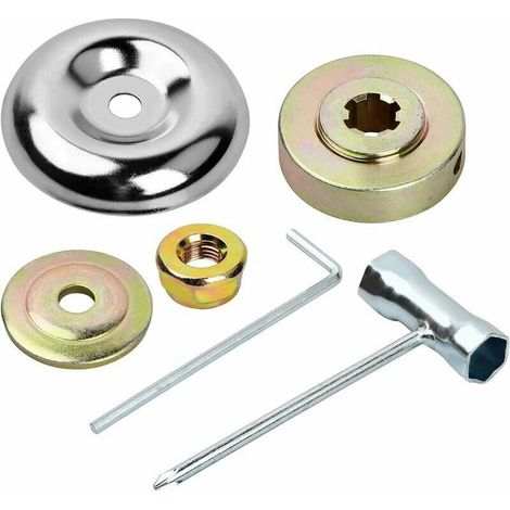 6 Pièces Kit Ecrou Tete Debroussailleuse Rechange, Lames de Boîte Vitesse Métal, écrou kit de Fixation Universel, Kit D'adaptateur pour Jardin Tondeuse à Gazon Brosse Cutter (1/5)