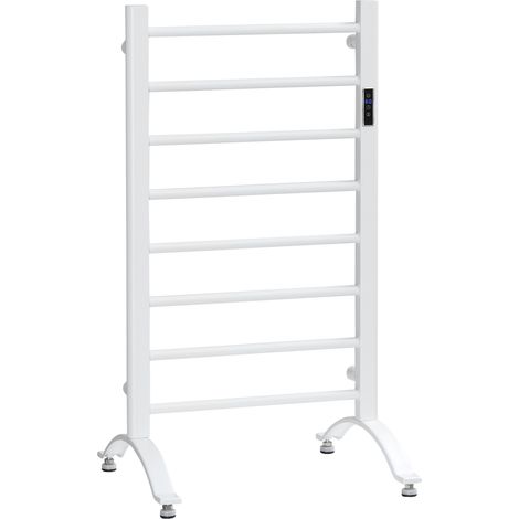 Scaldasalviette Elettrico a 8 Barre con Timer e Controllo Temperatura, 50x45x80 cm, Bianco (1/5)