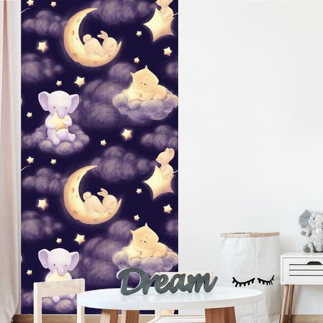 Sticker effet papier peint - DOUCE NUIT DANS LES NUAGES - 30x30cm (1/5)
