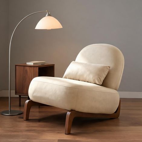 Fauteuil camel en tissu bois 86,9 x 72,1 x 69,9 cm (1/5)