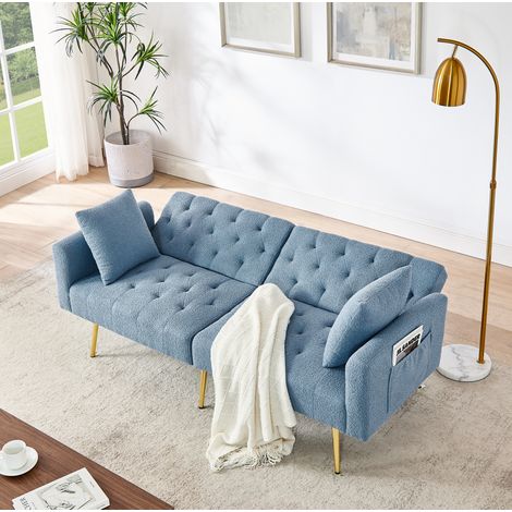 Canape 2 places dossier reglable teddy bleu OKMYHOME (1/5)