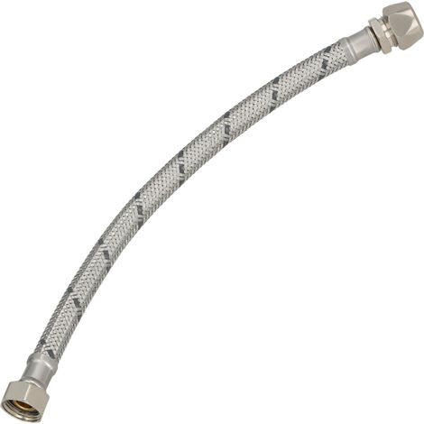 Conector flexible de 3/8” con trenza de acero inoxidable para sistemas de sujeción, 30 cm. (1/5)