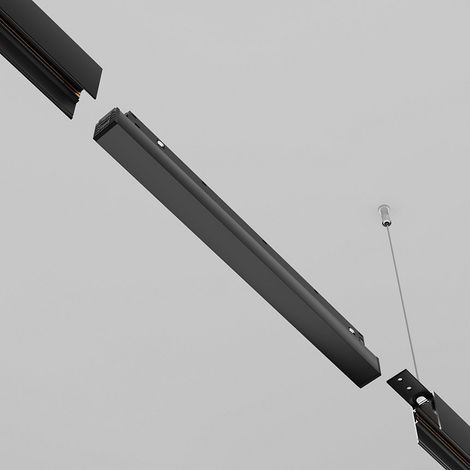 Base Di Illuminazione EsilityPer Binario Moderno Alluminio Nero 200W ip54 (1/3)