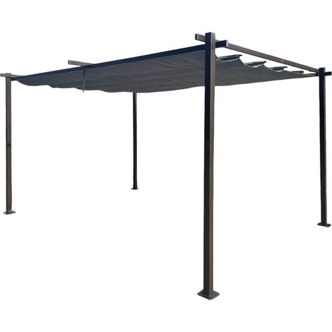 Pavillon Gartenpavillon 3x4m anthrazit Luxor Light UV-Schutz wasserabweisende Überdachung