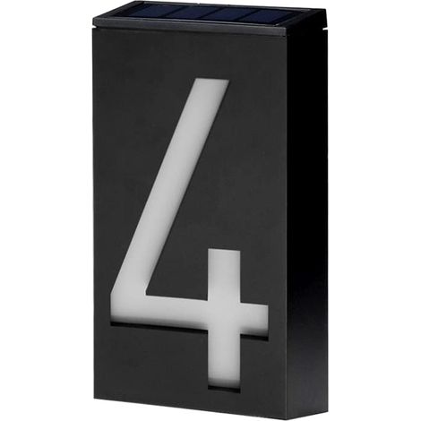 Panneau lumineux solaire extérieur à LED numéro 4 pour maison, hôtel, magasin, porte d'adresse. (1/5)