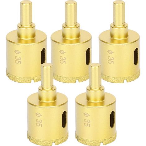 5 forets diamantés brasés scie cloche 35mm pour percer marbre béton verre céramique lot de 5 (1/5)