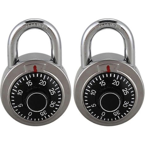 Lot de 2 Master Coded verrou 50mm avec rond Fixed Dial Combination Padlock Defender (1/5)