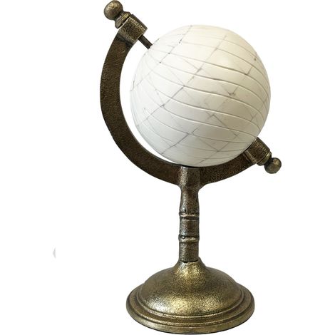Décoration Globe Terrestre Or et Crème (1/2)