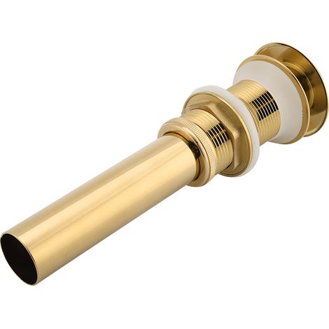 Messing-Waschtischarmatur-Set, 1/4" G1, Pop-up-Ablauf ohne Überlauf, Titan-Chrom-Oberfläche, Komplettset (1/5)