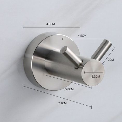 Handtuchhaken Gebohrter Handtuchhaken Handtuchhalter Badehandtuchhalter Kleiderhaken Wandhaken für Bad Küche Toilette gebürsteter Edelstahl (1/4)