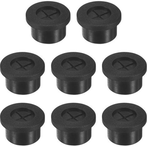 8-Pack Passe-Câbles En Caoutchouc Pour Câblage 16mm Noir (1/5)