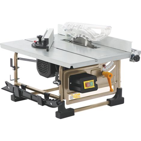 Fartools – Scie sur table 600W Ø200mm – Capacité de coupe 90° = 43mm – Vitesse 2950 tr/min – Pour bois dur et teck – Table 500x337mm
