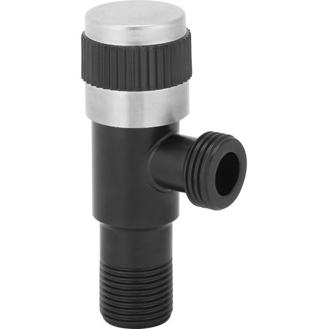Robinet d'eau chaude et froide en acier inoxydable noir G1/2 po, vanne d'angle triangulaire, clapet anti-retour pour toilettes (1/5)