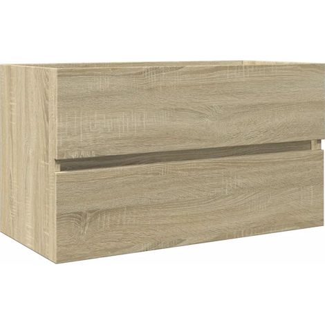 Mueble de lavabo de baño de diseño elegante para montaje en pared 80 x 38,5 x 45 cm fabricado en madera de roble Sonoma (020049701) (1/5)
