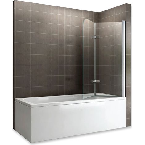 BALY Pare-baignoire 90 x H.140 cm verre pliant et pivotant transparent anticalcaire (1/5)
