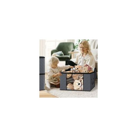 Lot de 6 boîtes de rangement pliables 60L – Tissu épais, poignées renforcées – Dimensions 55x35x32 cm – Pour vêtements, jouets, draps