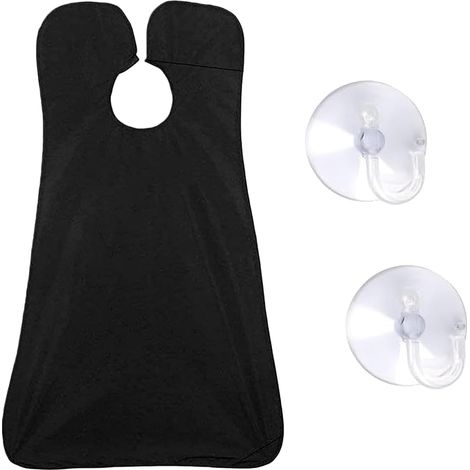 Tablier Barbe Homme avec 2 Ventouse, Bavoir Barbe, Cape de Rasage Homme, Bart Trimmen Catcher Cape, Ramasse Poil Barbe Idéal Comme Cadeau pour Homme, Imperméable, Antiadhésif
