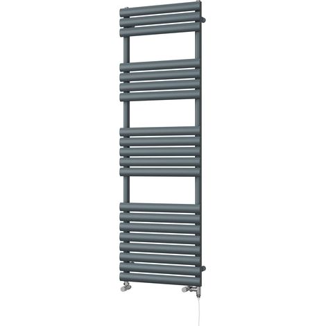 Omeara - Anthracite Dual Fuel Towel Rail H1595mm x W500mm Standard (1/3)