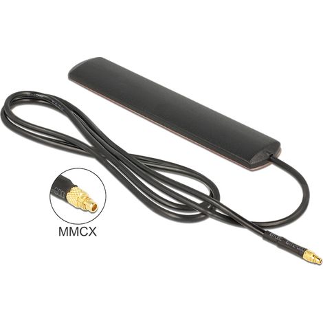 Antenne lte mmcx 3 dbi omni starr schwarz 0,9 m klebemontage delock