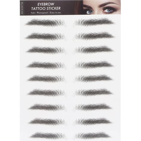 Sourcils autocollants longue tenue, tatouage temporaire femme portable noir-04, rehausseurs de sourcils durables pour maison. (1/5)