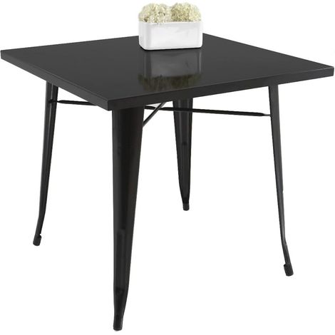 Mesa cafe metal negra