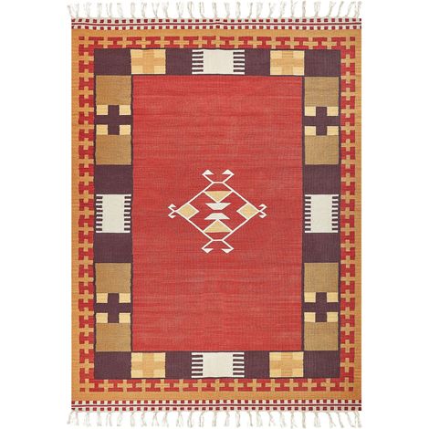 Teppich PARAKAR Bunt 140 x 200 cm Baumwolle Kelim