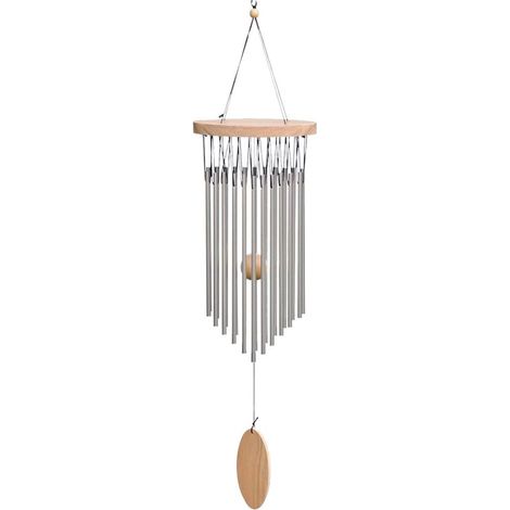 Windspiel aus Holz für den Außenbereich, 22 dekorative Zen-Windspielröhren für Garten, Hängedekoration mit Haken für Hof, Terrasse, Haustür und Ladendurchgang