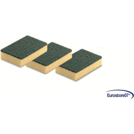 SPUGNA ABRASIVA CON FIBRA VERDE   - cm.9x12x2,5h   per cucina    pz 72