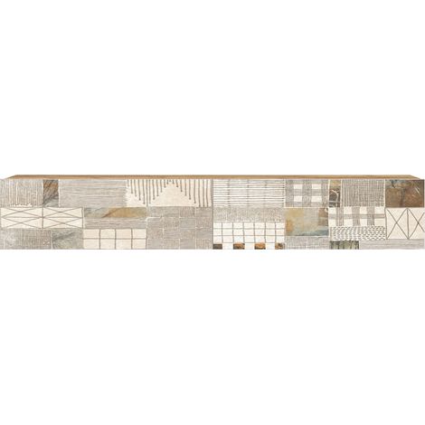 Mobile TV Sospeso Rebecca Mobili Kasuri 29,5x180x31,5 Truciolato Rovere Chiaro Bianco Moderno