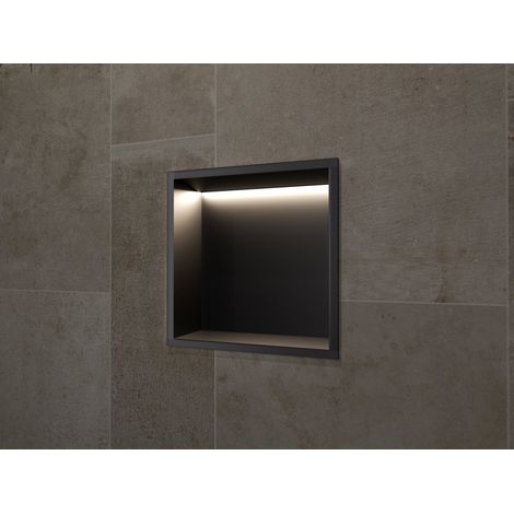 Hornacina de ducha INDIC con LED negro