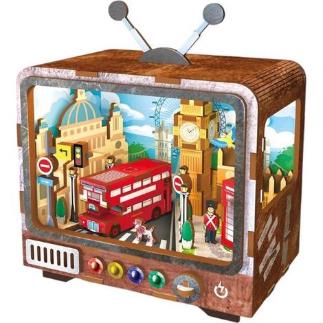 Book Nook - DIY Kit to Build 3D Model Bookend - TV London - 12.5 x 8 x 13 cm (1/3)