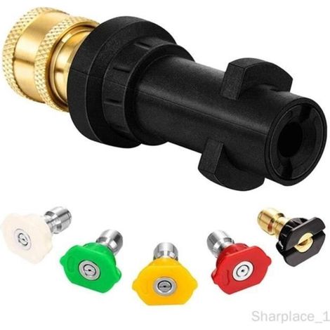 (Black) 2000 PSI 1/4 inch Brass High Pressure Washer Adapter for K2 K3 K4 K5 K6 K7. Black. (1/3)
