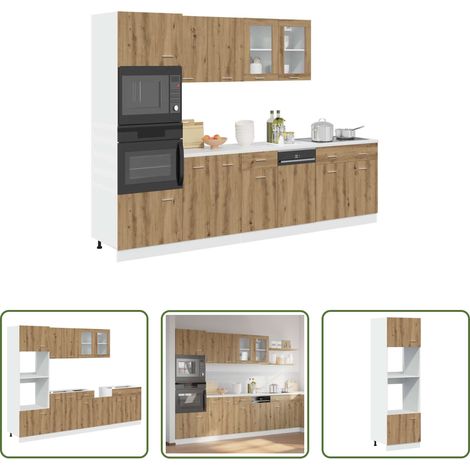 Küchenschränke - 7-tlg. Küchenschrank-Set Lyon Artisan-Eiche Holzwerkstoff (1/5)