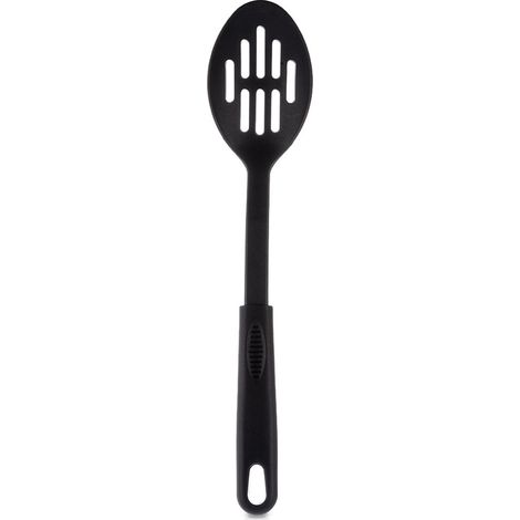 Cucchiaio da cucina nero traforato con fessura, schiumarola e spatola (1/3)