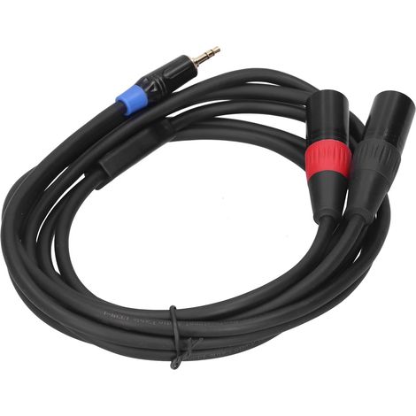 Câble adaptateur audio avec connecteurs stéréo mâle 3,5 mm vers double XLR mâle (3 m) (1/5)