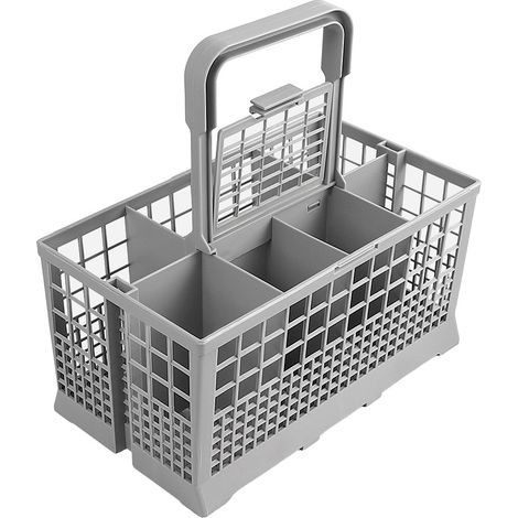 Panier à couverts universel à 8 compartiments — matériau PP de qualité alimentaire — poignée amovible — compatible avec 99 % des lave-vaisselle. (1/5)