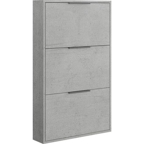 SCARPIERA 3 RIBALTE SLIM CM. 65X15X105 H CEMENTO