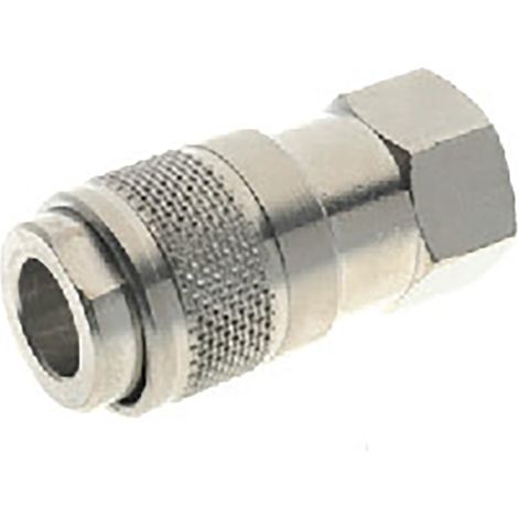 Coupleur d'air RS PRO, Filetage vers Femelle G 1/4 Femelle 1/4pouces en Laiton nickelé ( Prix pour Paquet de 10 ) (1/2)