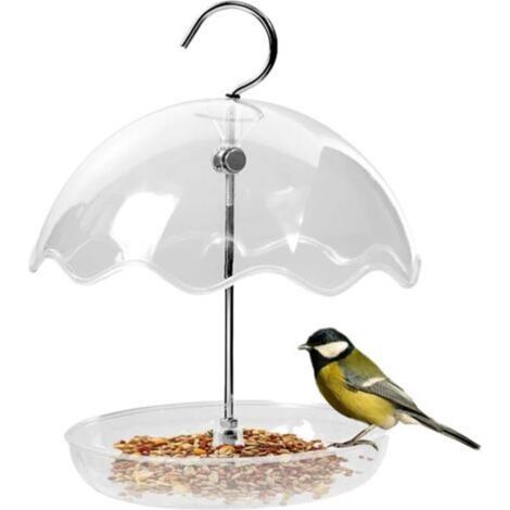 Mangeoire à Oiseaux Transparente Station Décorative À Design Ouvert Réservoir Transparent Décoratif pour Nourrir Les Oiseaux,pour Jardin, Balcon (1/5)