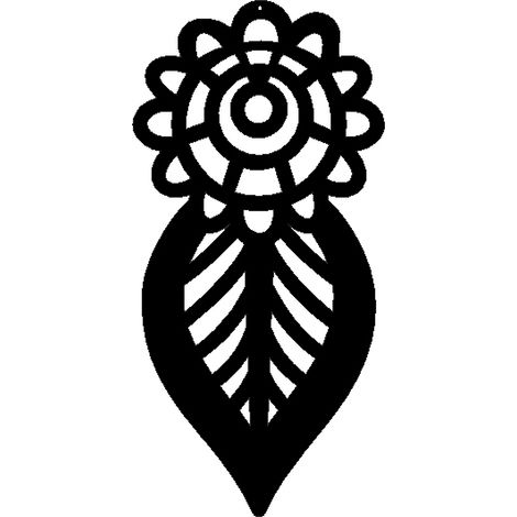 Blattanhänger, durchbrochenes Design, schwarz, 40 x 20