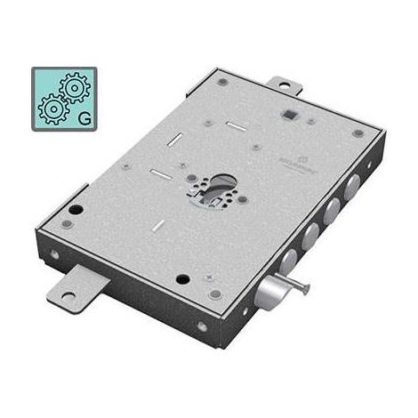 Securemme serrure a' applique me'tallique 2651 pour cylindre en forme de piston a' 4 pistons avec triple verrouillage et pene re'versible