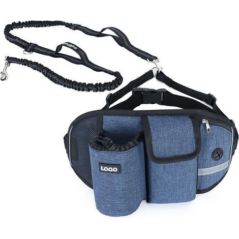Laisse Chien Laisse Mains Libres Chien Jusqu'à 110kg Absorption de Choc, Confortable, Couture Réfléchissante, Idéal pour Course à Pied, Jogging et Marche Bleu (1/5)